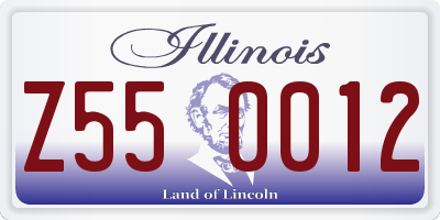 IL license plate Z550012