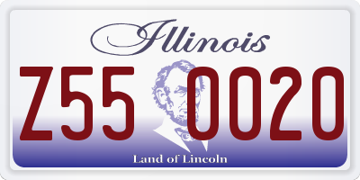 IL license plate Z550020