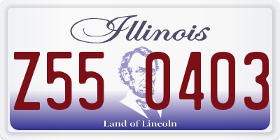 IL license plate Z550403