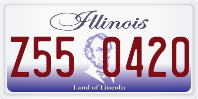 IL license plate Z550420
