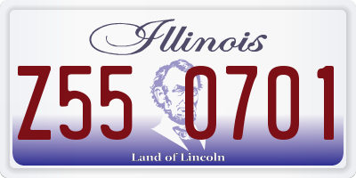 IL license plate Z550701
