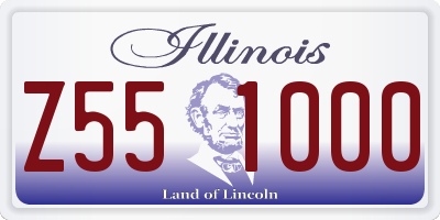 IL license plate Z551000