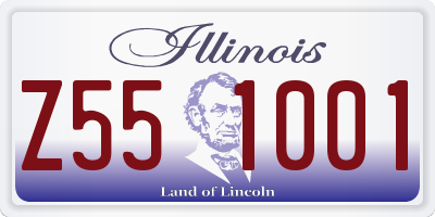 IL license plate Z551001