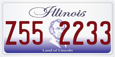IL license plate Z552233