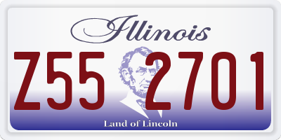 IL license plate Z552701