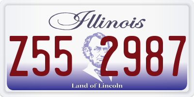 IL license plate Z552987