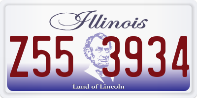 IL license plate Z553934