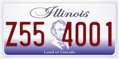 IL license plate Z554001