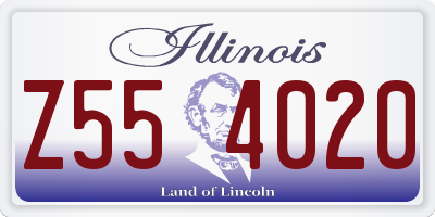 IL license plate Z554020