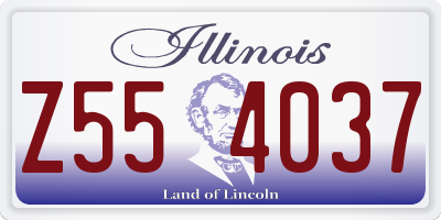 IL license plate Z554037