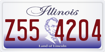 IL license plate Z554204