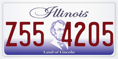 IL license plate Z554205