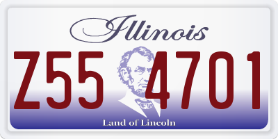 IL license plate Z554701