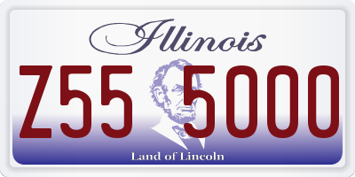 IL license plate Z555000