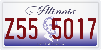 IL license plate Z555017
