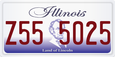 IL license plate Z555025