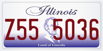 IL license plate Z555036