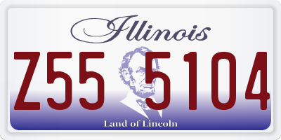 IL license plate Z555104