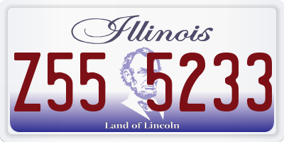 IL license plate Z555233
