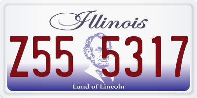 IL license plate Z555317