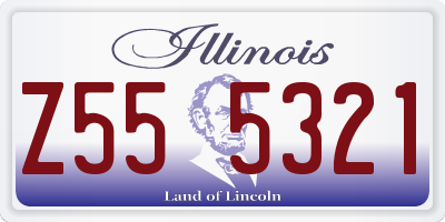 IL license plate Z555321