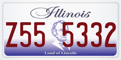 IL license plate Z555332