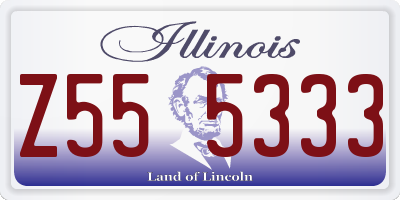 IL license plate Z555333
