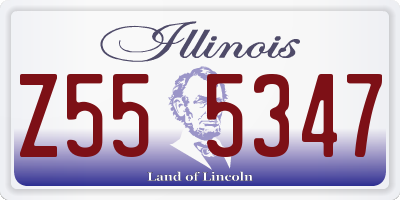 IL license plate Z555347