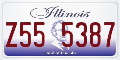 IL license plate Z555387