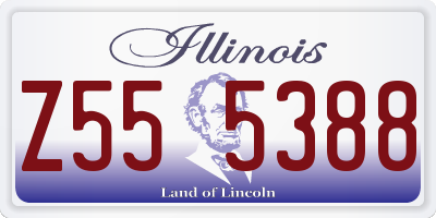 IL license plate Z555388