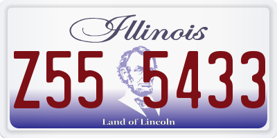 IL license plate Z555433