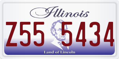 IL license plate Z555434