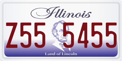 IL license plate Z555455