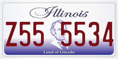 IL license plate Z555534