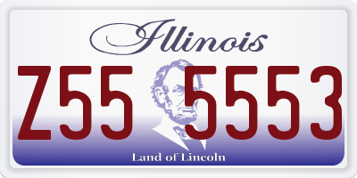 IL license plate Z555553