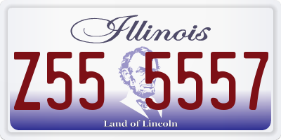 IL license plate Z555557