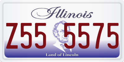 IL license plate Z555575