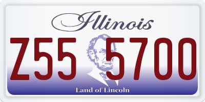 IL license plate Z555700