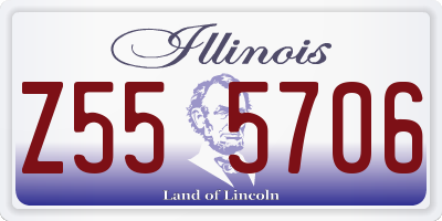 IL license plate Z555706