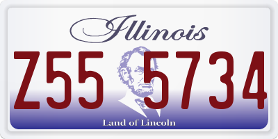 IL license plate Z555734
