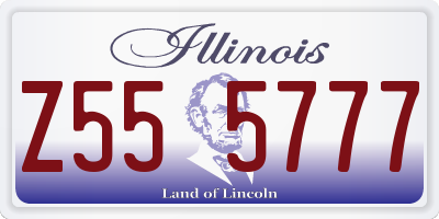 IL license plate Z555777