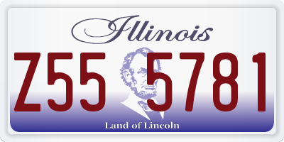 IL license plate Z555781