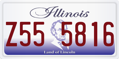 IL license plate Z555816