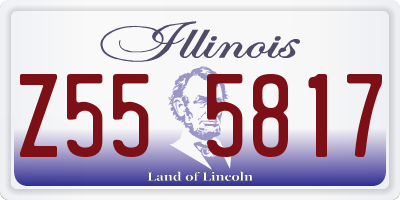 IL license plate Z555817