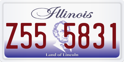 IL license plate Z555831