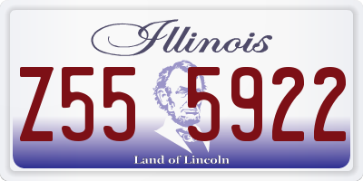 IL license plate Z555922