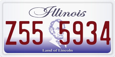 IL license plate Z555934