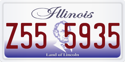 IL license plate Z555935