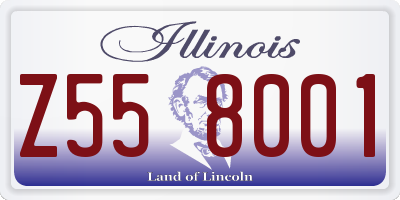 IL license plate Z558001