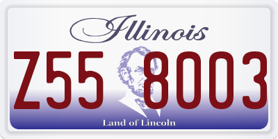 IL license plate Z558003